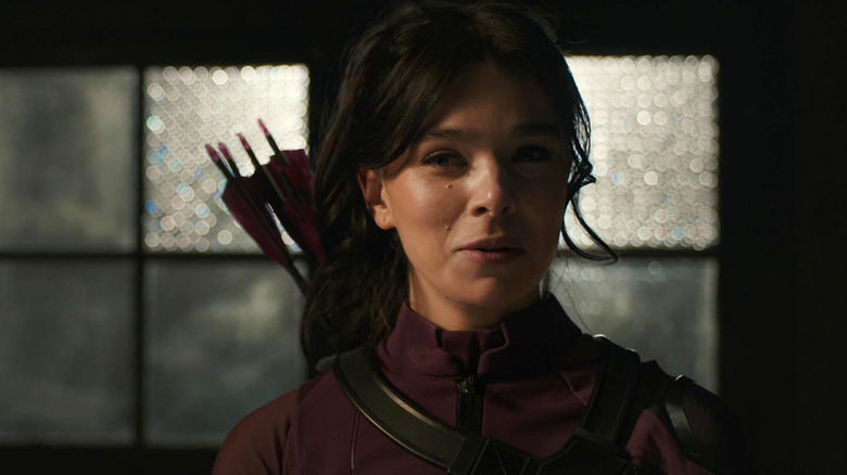 Hailee Steinfeld smiling as Kate Bishop in The Marvels