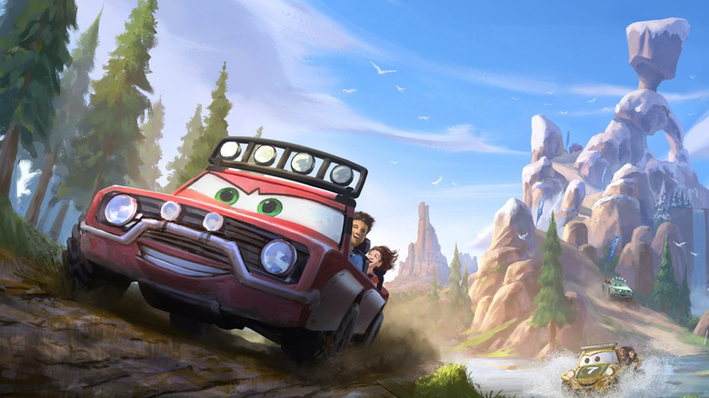 Concept art of the new Cars ride coming to Magic Kingdom at Walt Disney World