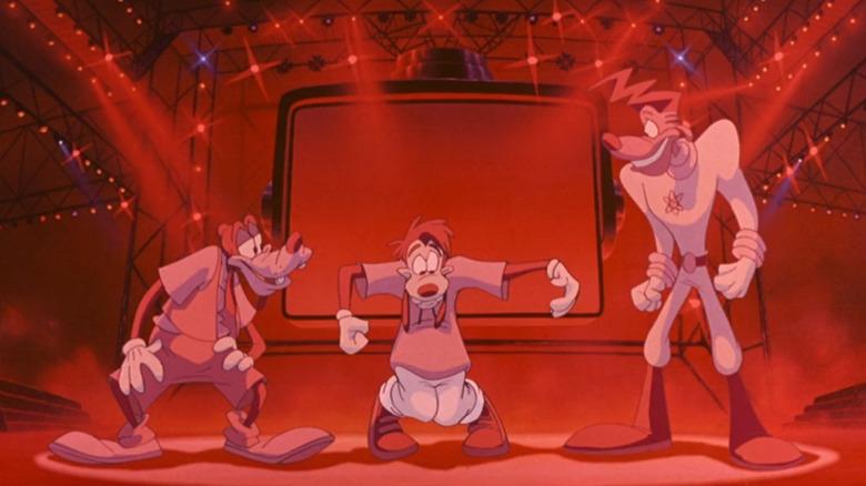 Goofy, Max, and Powerline doing the Perfect Cast in A Goofy Movie