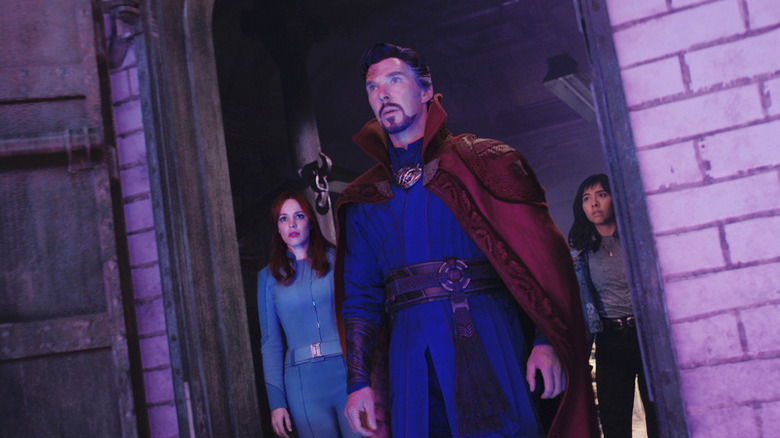 Christine Palmer, Stephen Strange, and America Chavez in Multiverse of Madness