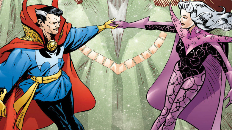 Doctor Strange and Clea holding hands