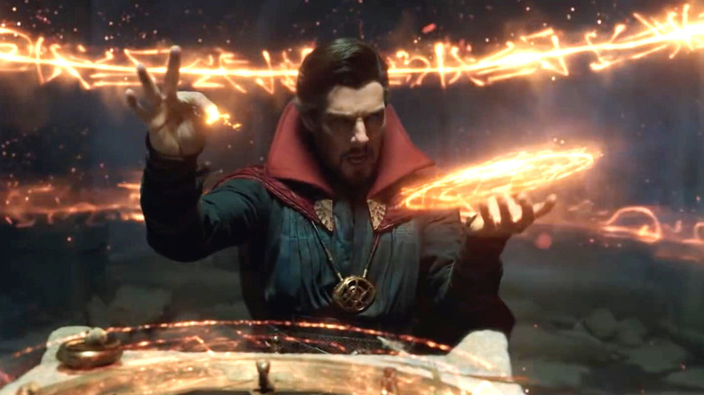 Doctor Strange casting a spell in Spider-Man: No Way Home