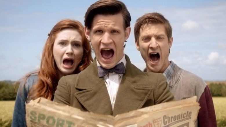 Matt Smith as The Doctor, Karen Gillan as Amy Pond and Arthur Darvill as Rory Williams