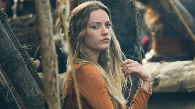 Ingrid playing with her hair in Vikings