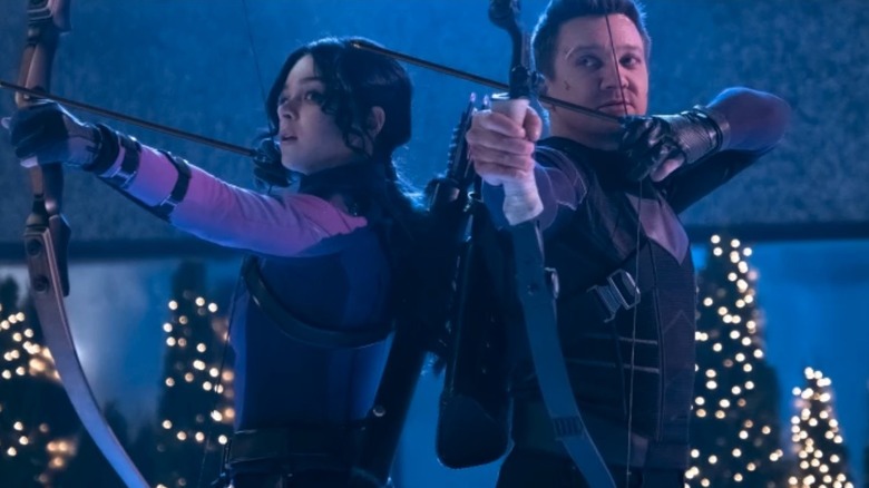 Hailee Steinfeld and Jeremy Renner in Hawkeye