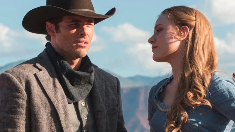 James Marsden and Evan Rachel Wood in Westworld