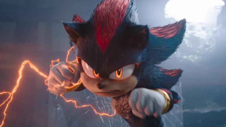 Keanu Reeves' Shadow the Hedgehog getting ready to fight in Sonic the Hedgehog 3