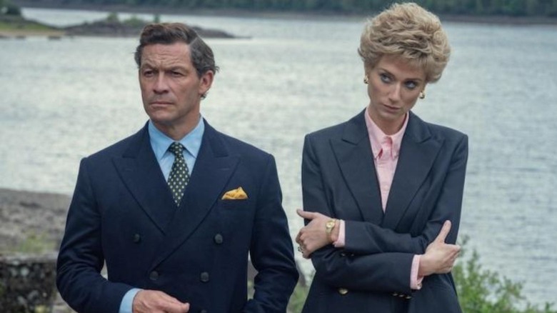 Dominic West and Elizabeth Debicki in The Crown