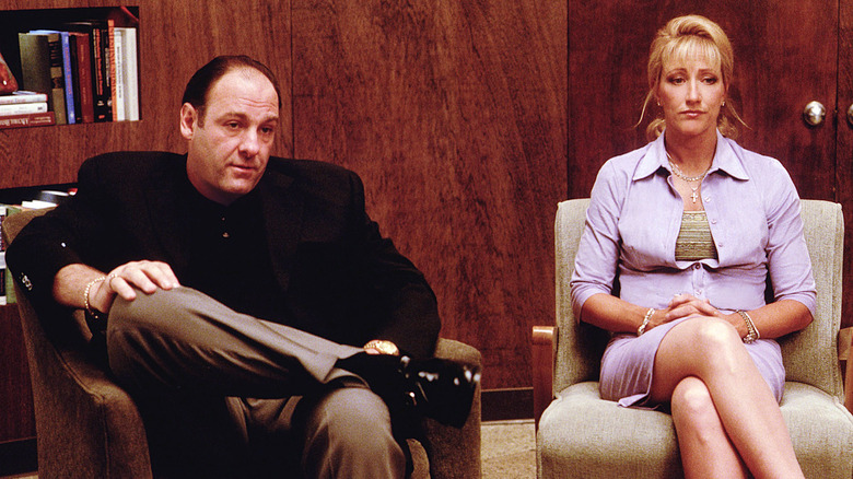 James Gandolfini and Edie Falco in The Sopranos