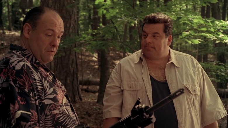 James Gandolfini and Steve Schirripa in The Sopranos