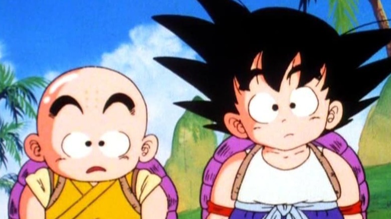 Krillin and Goku looked perplex in Dragon Ball