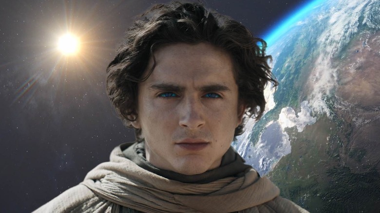 Paul Atreides from Dune in front of Earth