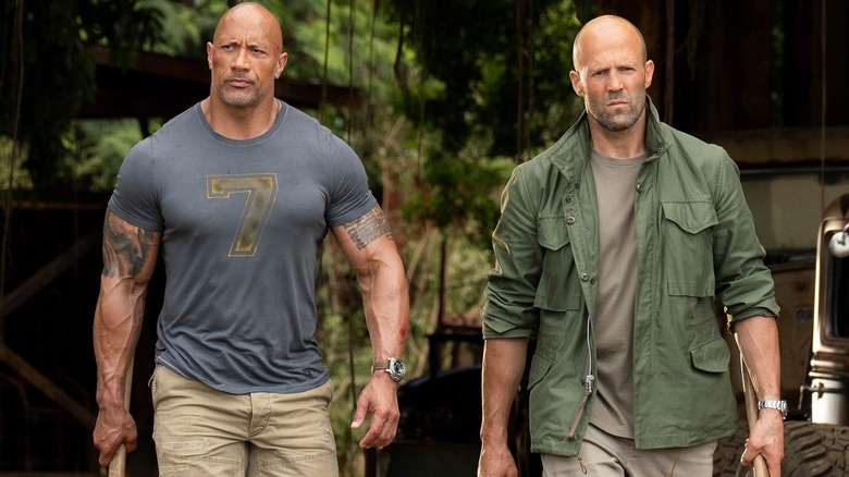 Hobbs & Shaw johnson and statham walking cool