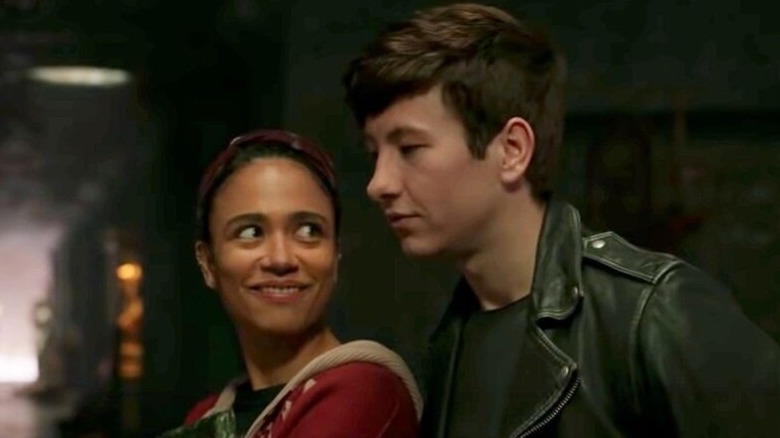 Lauren Ridloff as Makkari and Barry Keoghan as Druig in Eternals