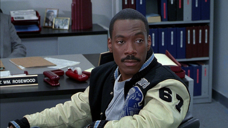 Axel Foley sports his Detroit Lions jacket in Beverly Hills Cop III