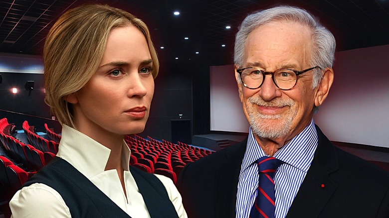 Emily Blunt and Steven Spielberg