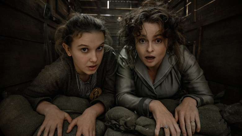 Millie Bobby Brown and Helena Bonham Carter in Enola Holmes 2