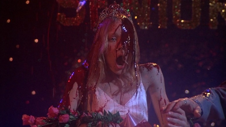 Carrie covered in blood on prom night