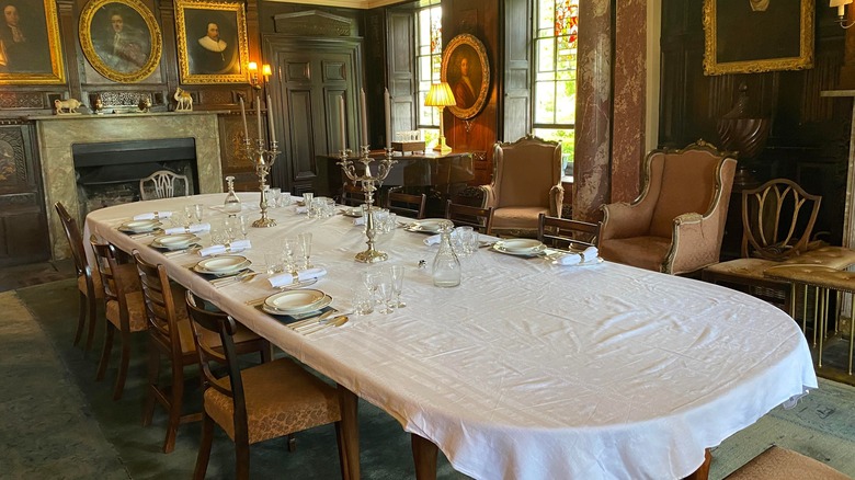 A picture of the dining room in Belchamp Hall 