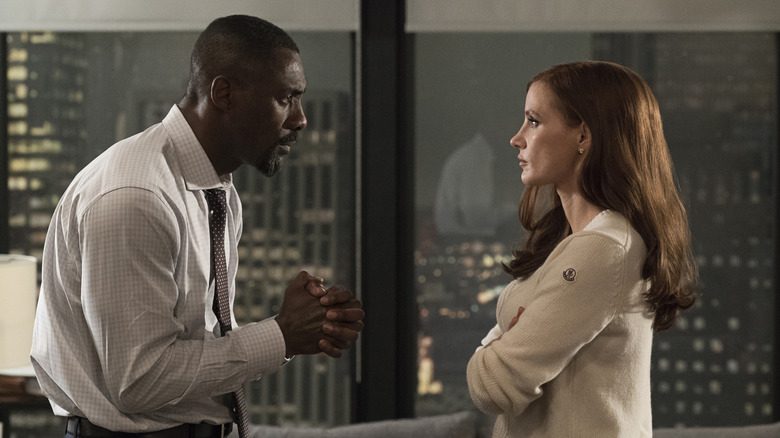 Jessica Chastain Idris Elba confrontation Molly's Game