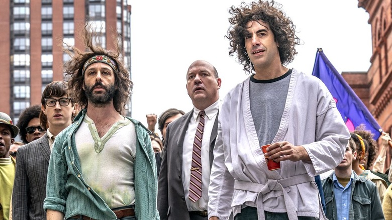 Jeremy Strong, John Carroll Lynch, Sacha Baron Cohen in Trial of the Chicago 7