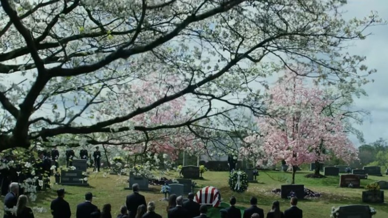 People attending a funeral in Captain America: Brave New World