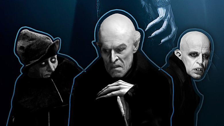 Max Schreck, Willem Dafoe, and Klaus Kinski as Count Orlok aka Nosferatu