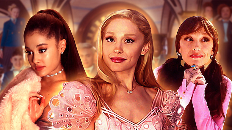 Images of Ariana Grande in Wicked, Scream Queens, and SNL edited together