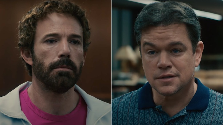 Ben Affleck as Phil Knight and Matt Damon as Sonny Vaccaro in Air