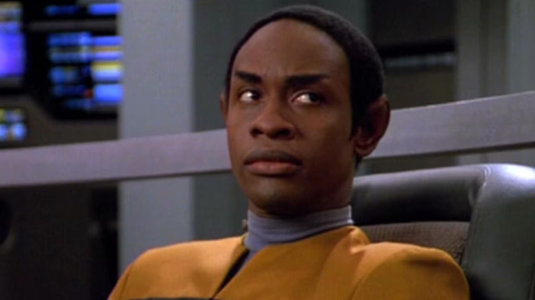 Tuvok on the bridge of the U.S.S. Voyager on Star Trek: Voyager