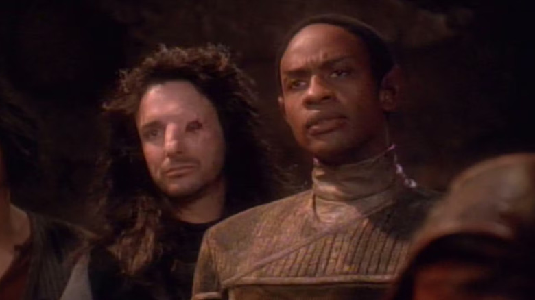 Mirror Tuvok next to a scarred-eyed man on Star Trek: Deep Space Nine