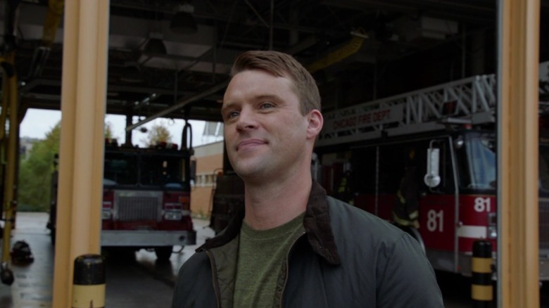 Chicago Fire's Casey looks into the distance