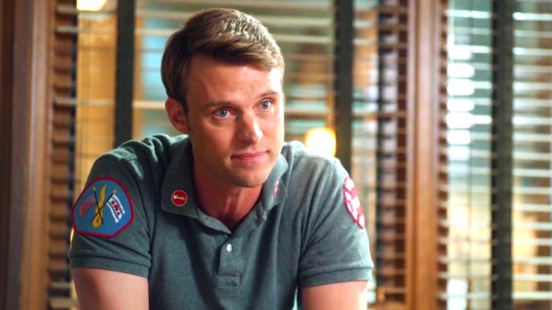 Chicago Fire's Matt Casey frowning in an office