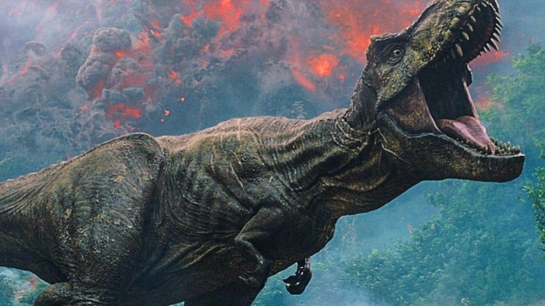 The t-rex in "Jurassic World Fallen Kingdom"