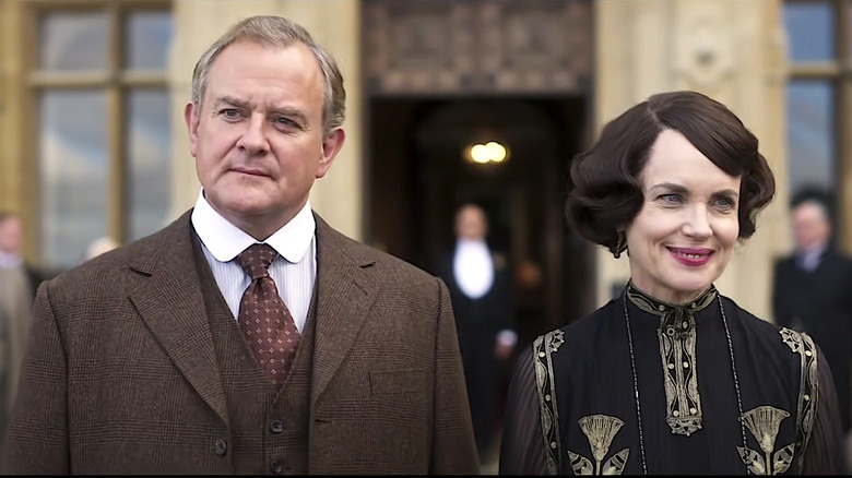 Lord Grantham greet visitors in Downton Abbey: The Movie