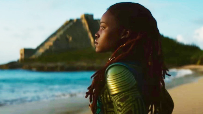 Lupita Nyong'o beach water pyramid Black Panther: Wakanda Forever