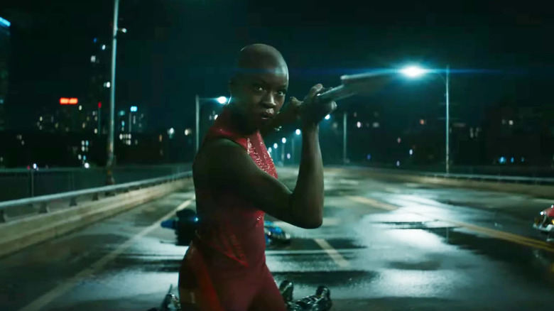 Danai Gurira spear night city bridge Black Panther: Wakanda Forever