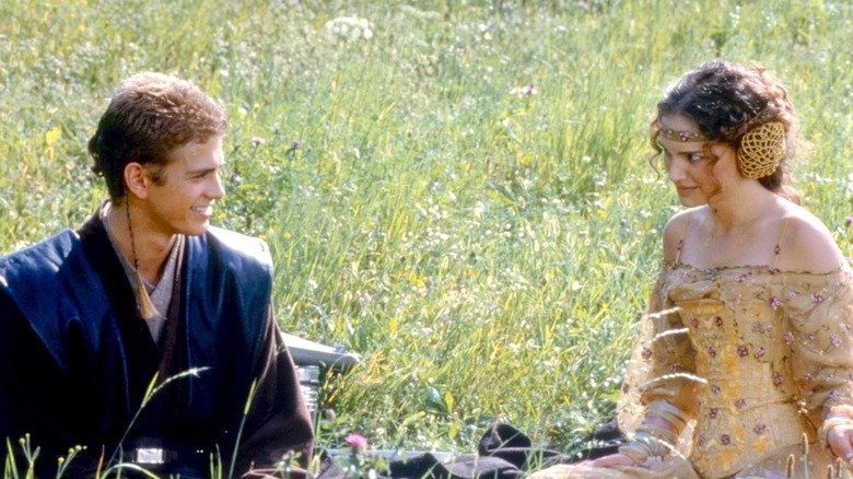 Anakin and Padme in field