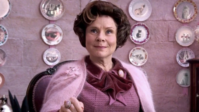 Imelda Staunton pink dishes