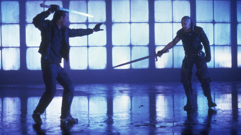 Christopher Lambert and Clancy Brown swords