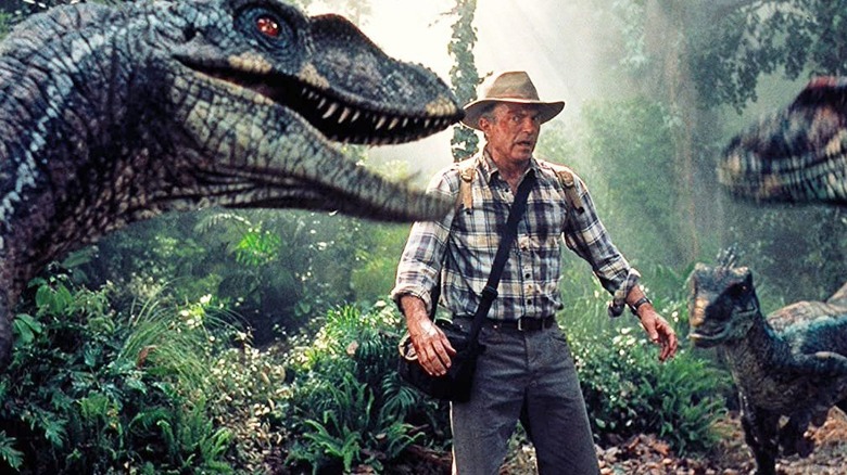 Sam Neill avoids dinosaurs