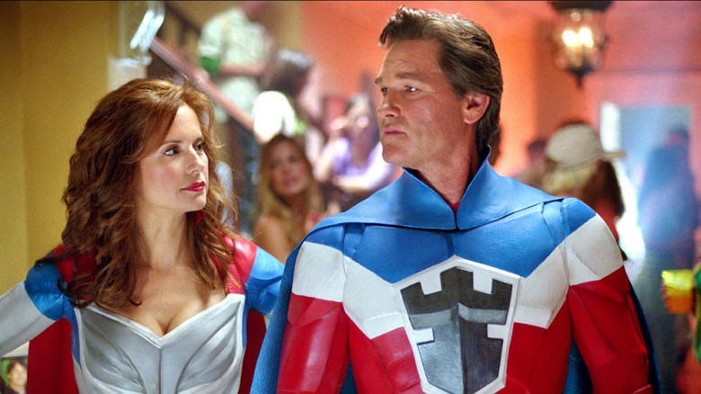 The Strongholds in their superhero costumes in Sky High