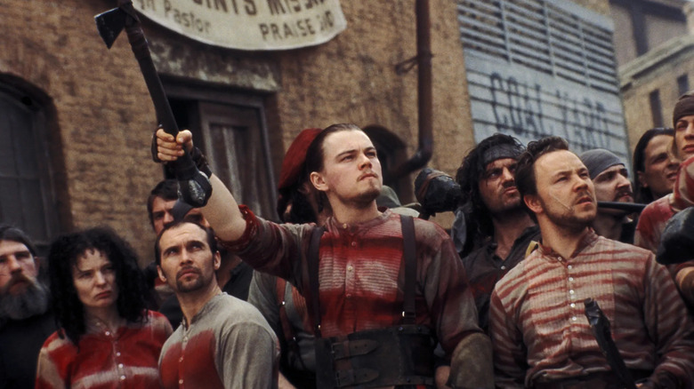 Amsterdam raising an axe in Gangs of New York