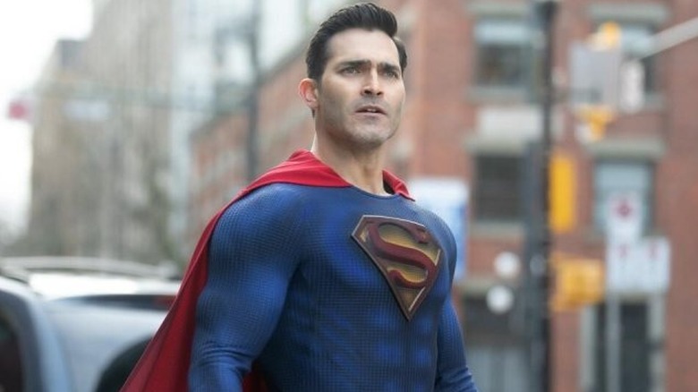 Tyler Hoechlin as Superman staring in the street in Superman & Lois