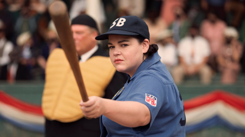 Melanie Field batting in A League of their Own