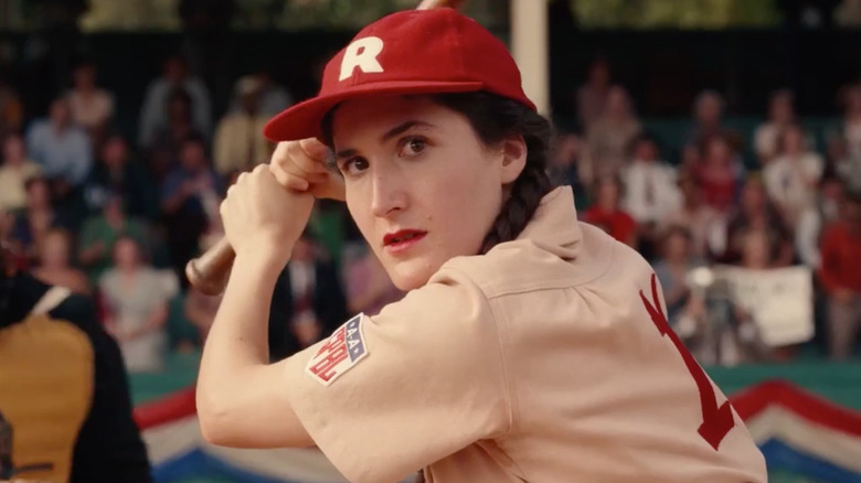 Kate Berlant batting as Shirley Cohen in A League of their Own