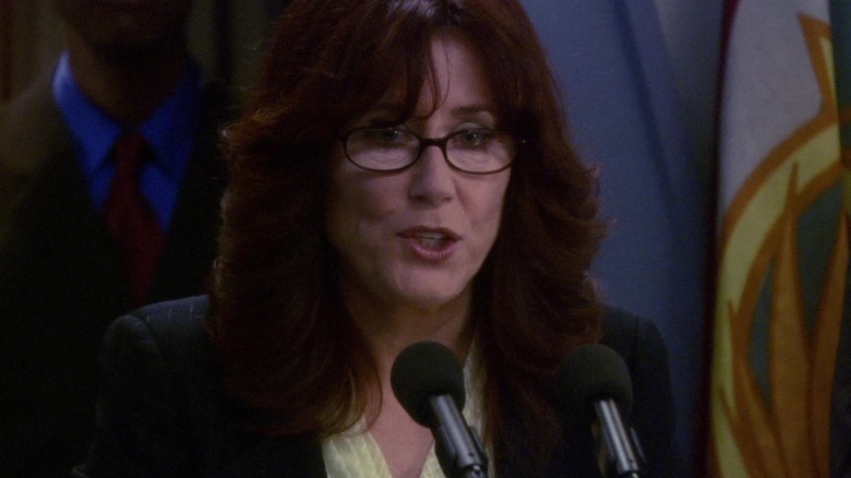 Battlestar Galactica President Laura Roslin making speech