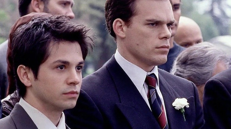 Six Feet Under's Federico, Nate, and David at a funeral 