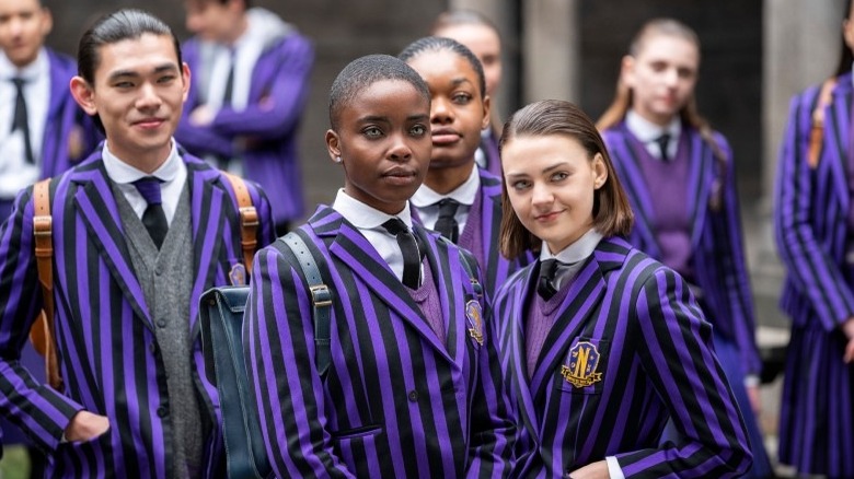 Bianca Barclay in crowd of students