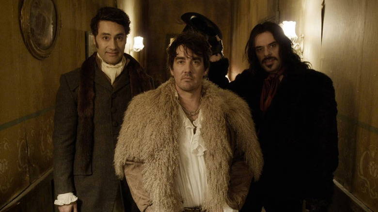 Taika Waititi, Jonathan Burgh and Jermaine Clement in What We Do in the Shadows